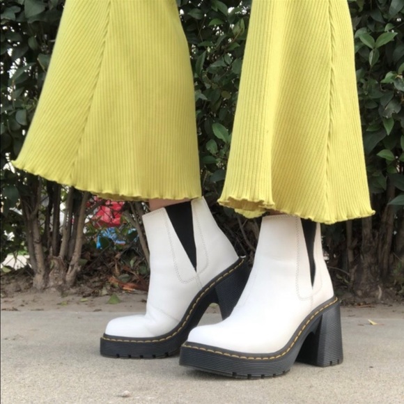 Dr. Martens Shoes - Dr Martens Spence White Leather Boots Size 7
